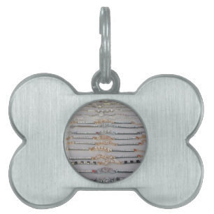 Dazzling Decorated Diamond Chain Artwork Jewellery Pet Name Tag