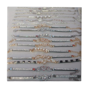 Dazzling Decorated Diamond Chain Artwork Jewellery Tile