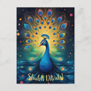 Dazzling Diwali Delight: The Joyful Peacock🦚 Holiday Postcard