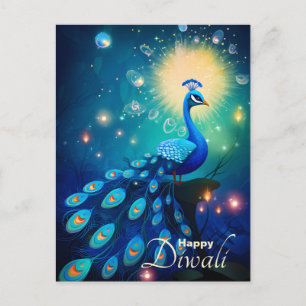 Dazzling Diwali Delight: The regal Peacock🦚 Holiday Postcard