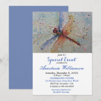 DAZZLING DRAGON FLY PARTY EVENT INVITE