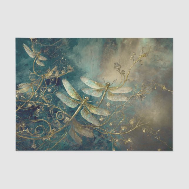 Dazzling Dragonflies, Elegant Dances Tissue Paper (Front)