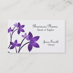 Dazzling Elegance Floral Business Card, Eggplant Card
