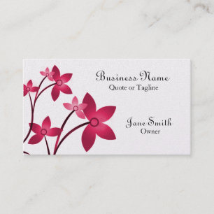Dazzling Elegance Floral Business Card, Magenta Card