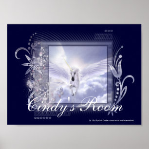 Dazzling Flying Unicorn Customizable Poster Print