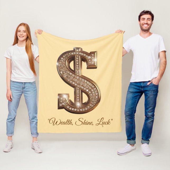 "Dazzling Fortune Sign" Fleece Blanket (In Situ)