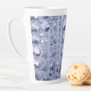 Dazzling Glittery Blue Beads Latte Mug