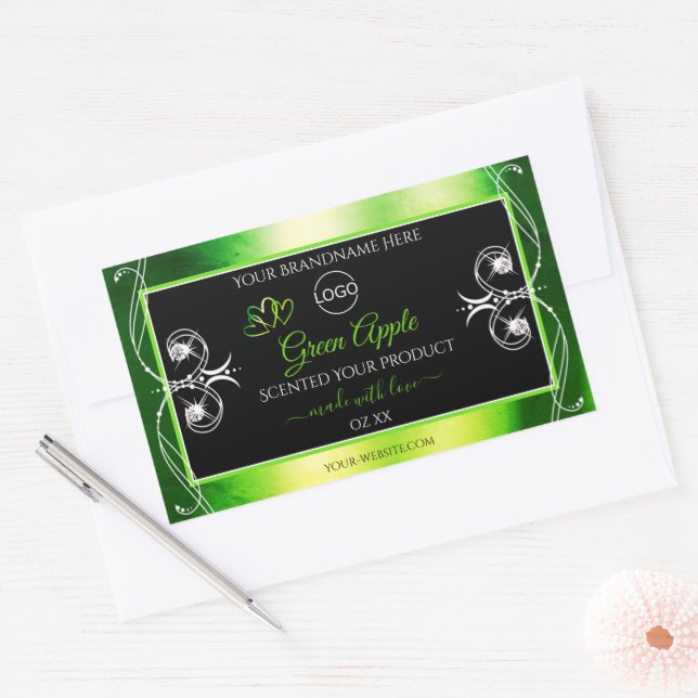 Dazzling Green Black Product Labels Jewels Logo (Envelope)