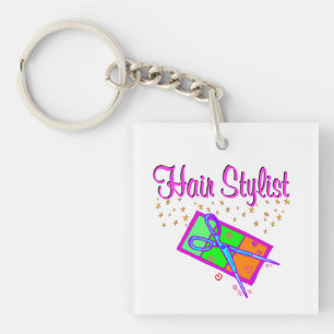 DAZZLING HAIR STYLIST AND BEAUTICIAN KEYCHAIN