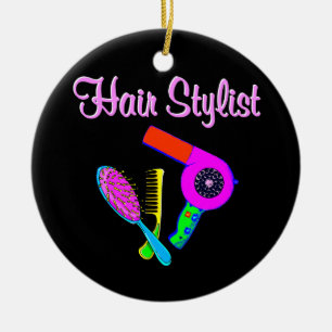 DAZZLING HAIR STYLIST TEES AND GIFTS CERAMIC ORNAMENT