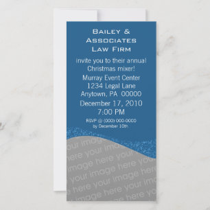 Dazzling Holiday Sparkle Party Photo Card, Blue