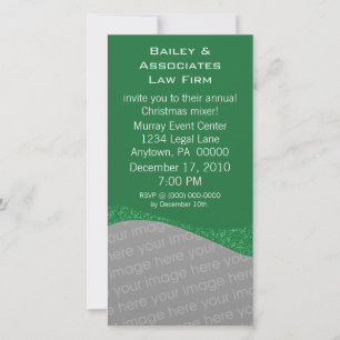 Dazzling Holiday Sparkle Party Photo Card, Green