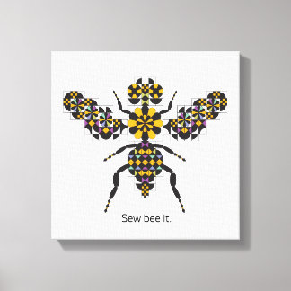 Dazzling Honey Bee Quilt Pattern Canvas Print