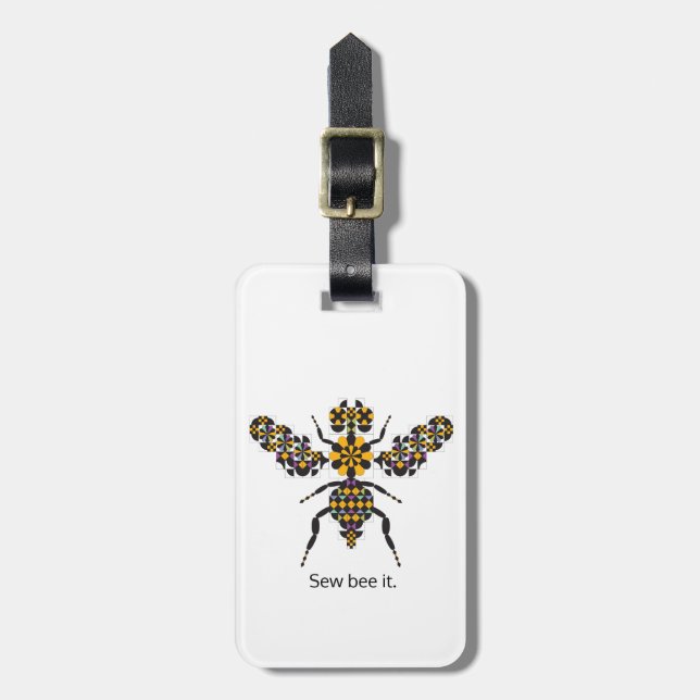 Dazzling Honey Bee Quilt Pattern Luggage Tag (Front Vertical)