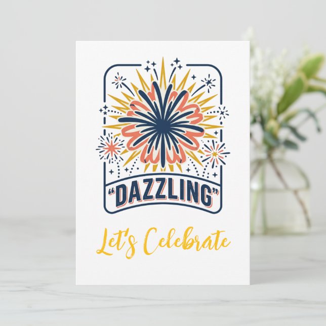 Dazzling Let's Celebrate  Invitation (Standing Front)