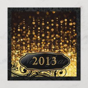 Dazzling New Year's Eve Gold Party Invitations