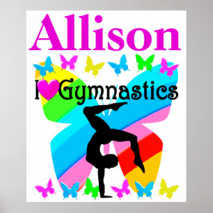 DAZZLING PERSONALIZED I LOVE GYMNASTICS POSTERS
