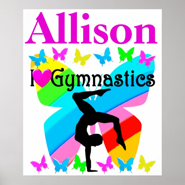 DAZZLING PERSONALIZED I LOVE GYMNASTICS POSTERS (Front)