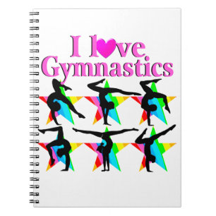DAZZLING PINK I LOVE GYMNASTICS DESIGN NOTEBOOK