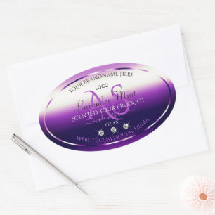 Dazzling Purple Product Label Jewels Monogram Logo