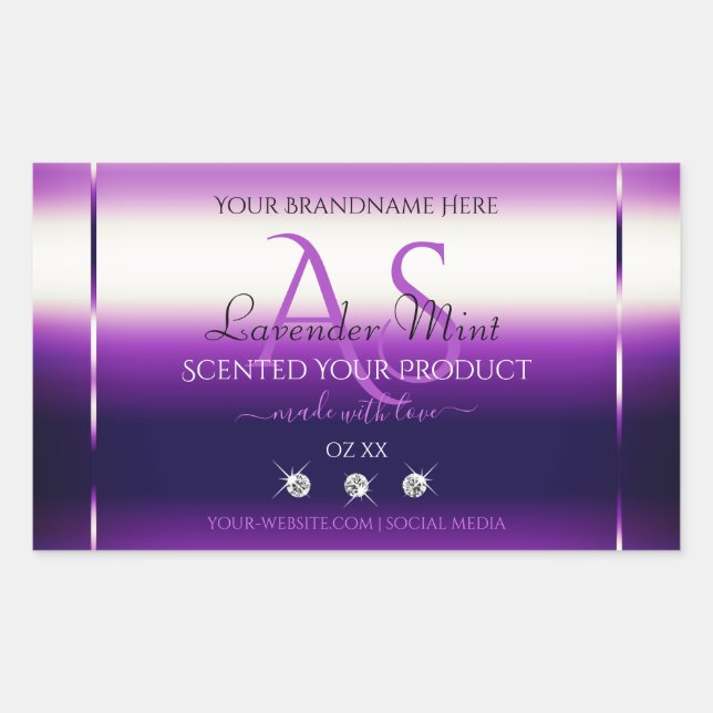 Dazzling Purple Product Labels Diamonds Monogram (Front)