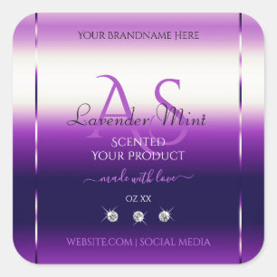 Dazzling Purple Product Labels Diamonds Monogram