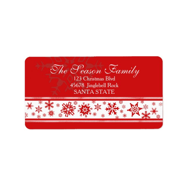 Dazzling Snowflake Holiday Address Label (Front)