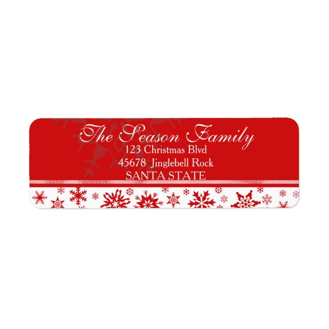 Dazzling Snowflake Holiday Address Label (Front)
