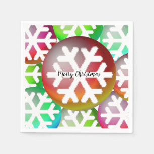 Dazzling Snowflake Pattern Christmas Paper Napkins