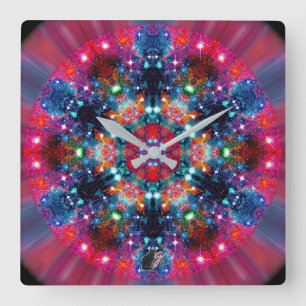 Dazzling Stellar Kaleid Square Wall Clock