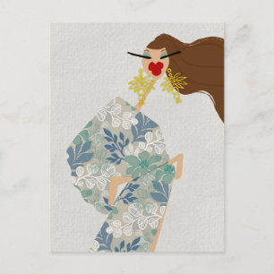 Dazzling Style Glam Fashion Art Postcard