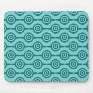 Dazzling Teal Trendy Circles Mousepad