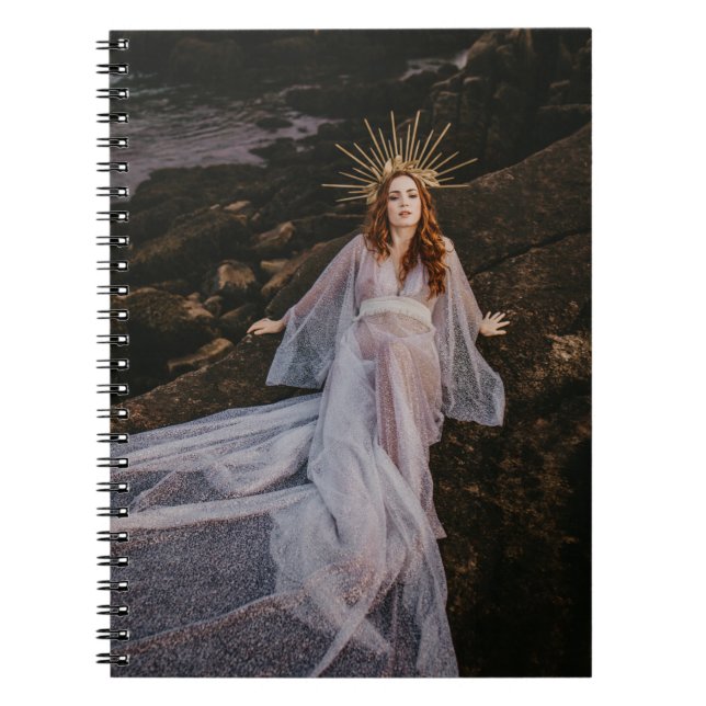dazzling women laying on rocks spiral note book  (Front)