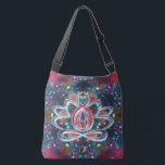 Dazzling Zen Lotus Crossbody Bag<br><div class="desc">In a stellar kaleidoscope the spirit of the Zen Lotus centers its energy. Center your energy and become as one with this cosmic tote of the new age. Pack your bag with your mat and block and blanket and head for the ashram to do your practice. Perfect for all your...</div>