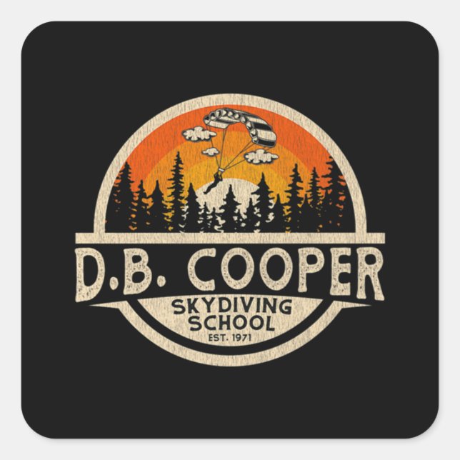 DB Cooper Classic  Square Sticker (Front)