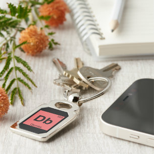 Db - Djembe Music Chemistry Periodic Table Symbol Keychain