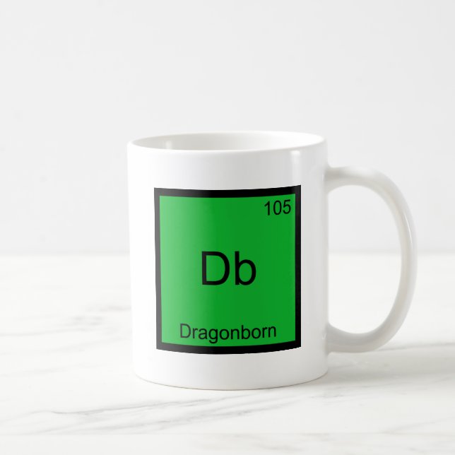 Db - Dragonborn Funny Chemistry Element Symbol Tee Coffee Mug (Right)