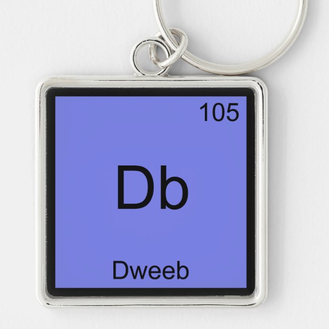 Db - Dweeb Funny Chemistry Element Symbol Tee Keychain (Front)