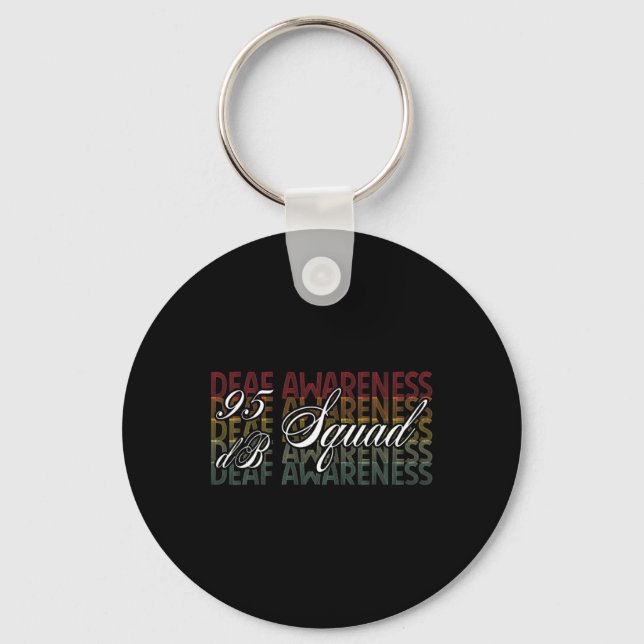Db Squad Hand Sign Language Hearing Loss Awareness Keychain (Front)