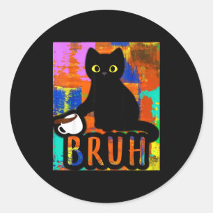 Dba-art Cute Kitten Costumes Vintage Cat Bruh Colo Classic Round Sticker