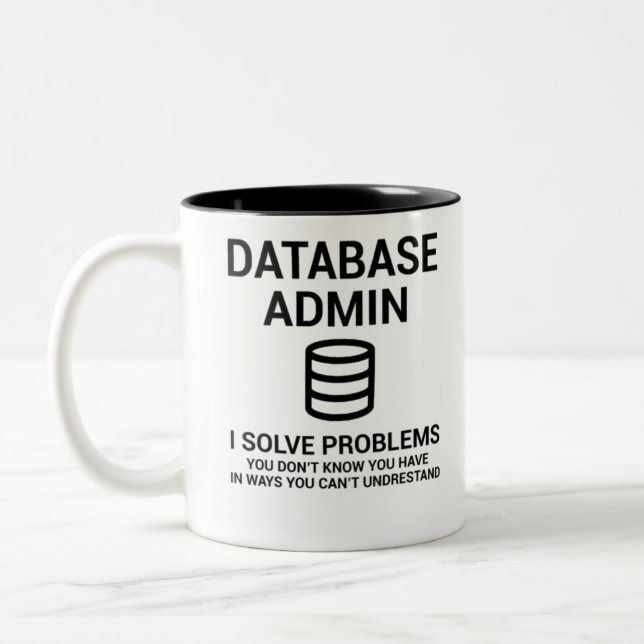 DBA Database Admin Two-Tone Coffee Mug (Left)