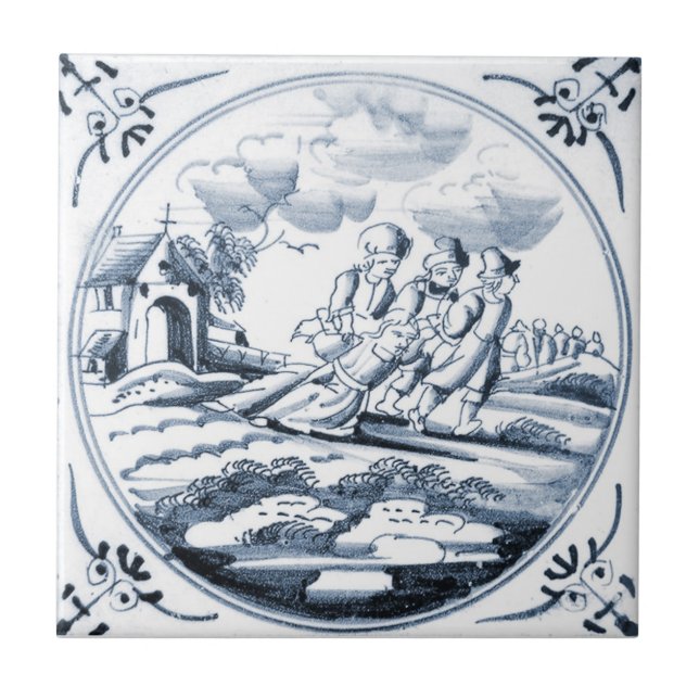 DBT13 Delft Biblical Design Ceramic Tile (Front)
