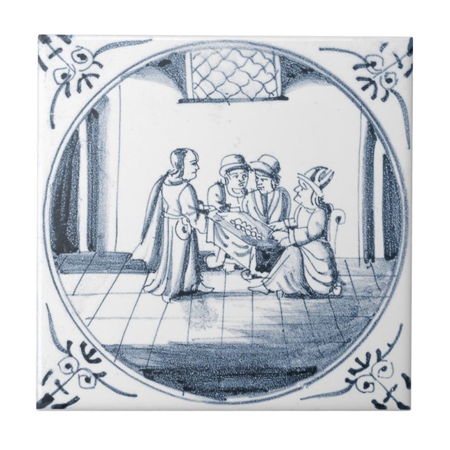 DBT15 Delft Biblical Design Ceramic Tile (Front)