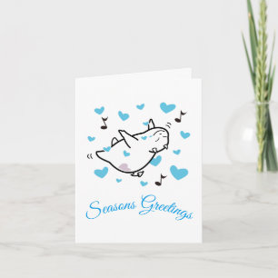 DBY in Blue Hearts Sky Seasons Greeting Holiday Card