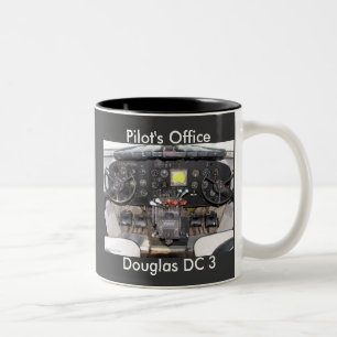 DC-3 Cockpit, Pilot's Office, Douglas DC 3 Two-Tone Coffee Mug