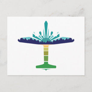 dc 6 airliner sunset postcard