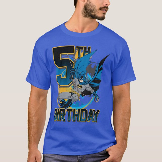 DC Comics Batman 5th Birthday Classic Super Hero P T-Shirt (Front)