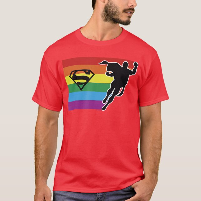 DC Comics Pride Justice League Superman Pride Flag T-Shirt (Front)