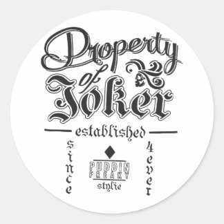 Dc Comics Suicide Squad Property Of Joker Juniors Classic Round Sticker