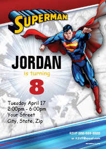 superman birthday invitations announcements